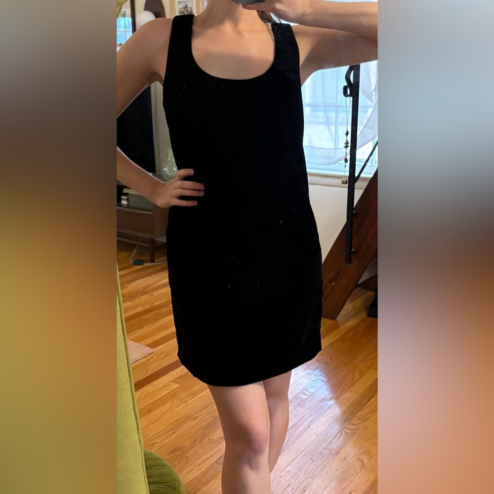J. Crew Sleeveless Black Velvet Dress